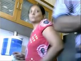 Hot couple enjoys anal sex and boob press in the kitchen