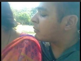 Indian couple enjoys intimate moments in the park