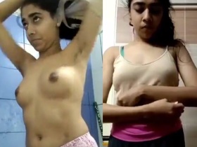 Indian girl strips and bathes in a hot tub before sex