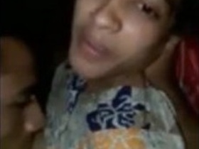 Desi girlfriend gives oral pleasure to her breast-loving partner