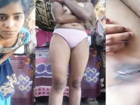 Desi village girl with big boobs flaunts her clean-shaven pussy on camera