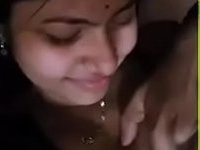 Cute Indian girlfriend flaunts her big boobs for her lover