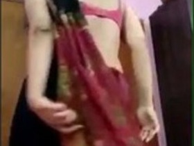Cute teen in a sari gets naughty